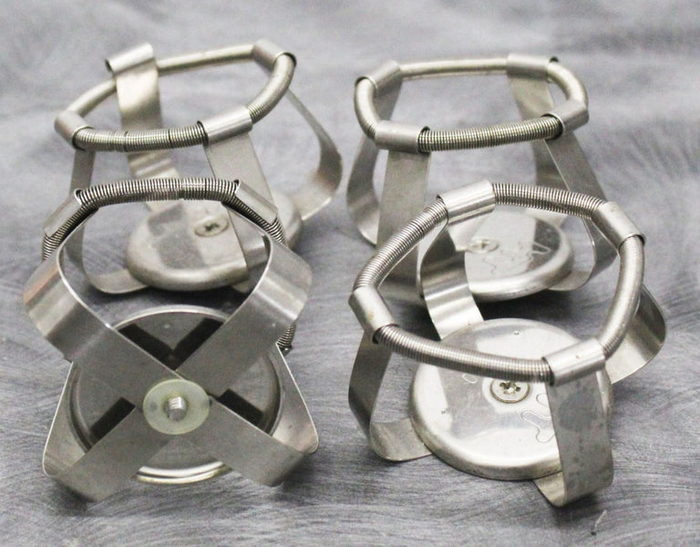 Lot of 4 HT 100mL Erlenmeyer Flask Clamps with Retainer Springs