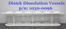 Distek 3010-0096 x6 Dissolution Vessels w/ Caps and Rack for Bathless Testing