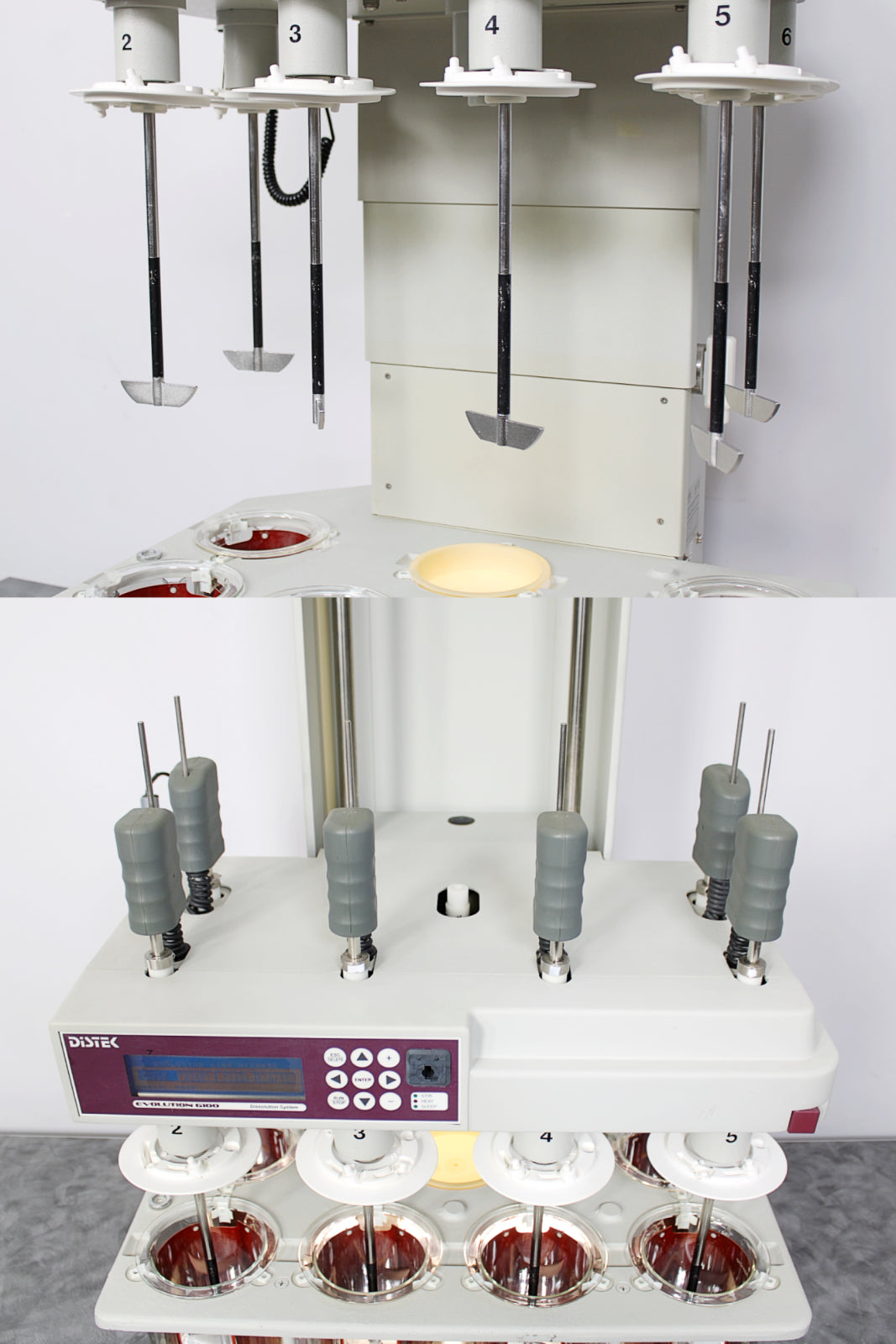 Dissolution Vessel Rack Distek Evolution 6100 Bathless Dissolution Testing System with 6 Vesse