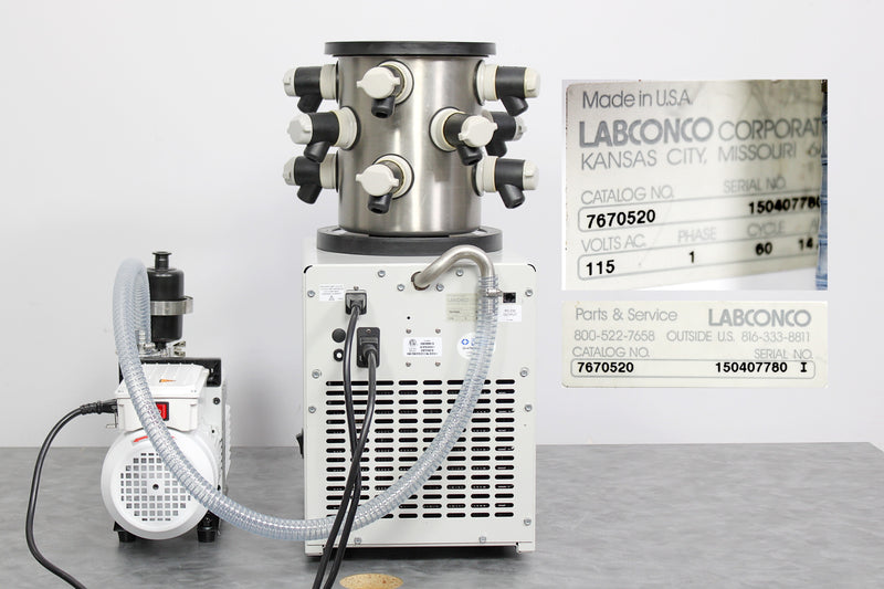 Labconco FreeZone 2.5L -50C Benchtop Freeze Dryer Lyophilizer & 12-Port Manifold