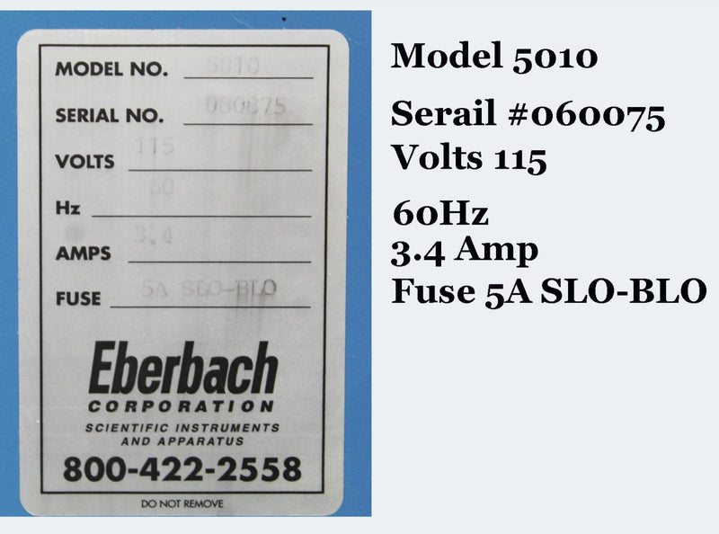 Eberbach 5010 Benchtop Shaker 115V