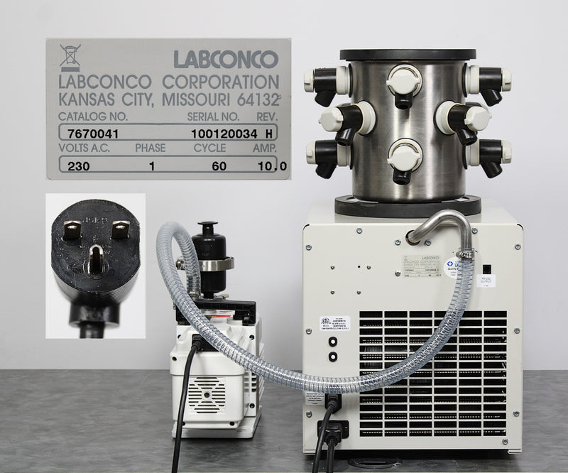 Labconco FreeZone 2.5 Plus 230V Benchtop Freeze Dryer 7670041 w 12-Port Manifold