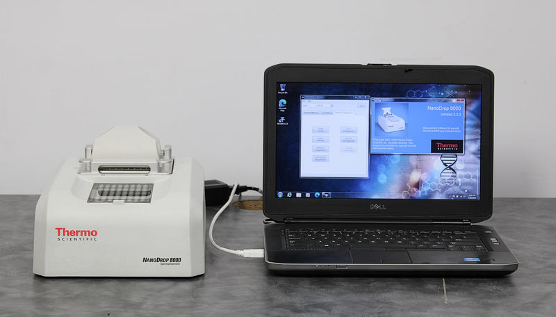 Thermo Scientific NanoDrop 8000 UV-Vis Spectrophotometer w/ Laptop & Software
