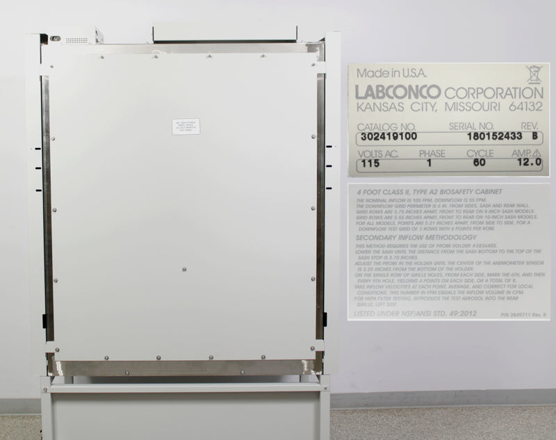 Labconco Purifier Logic+ 4ft Class II A2 Biological Safety Cabinet with Stand