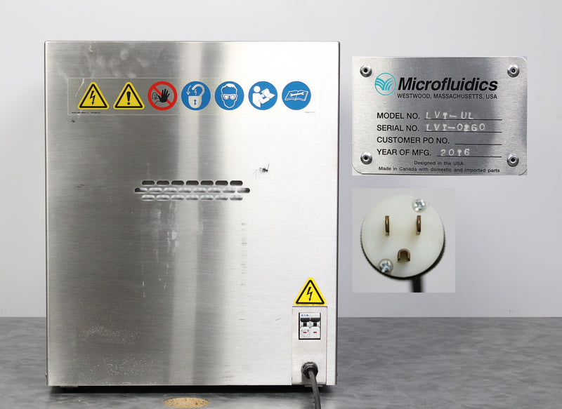 Microfluidics LV1-UL Low Volume Electric Microfluidizer Processor Homogenizer