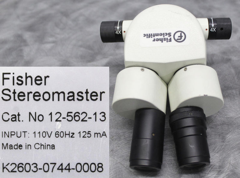 Fisher Stereomaster Microscope Binocular Head 10x with 4 Objectives 12-562-13