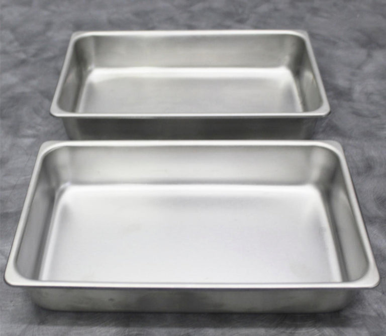 x2 Polar Ware 1202 Stainless Steel Instrument Trays, 12.25L, 7.75W, 2.25H Inches