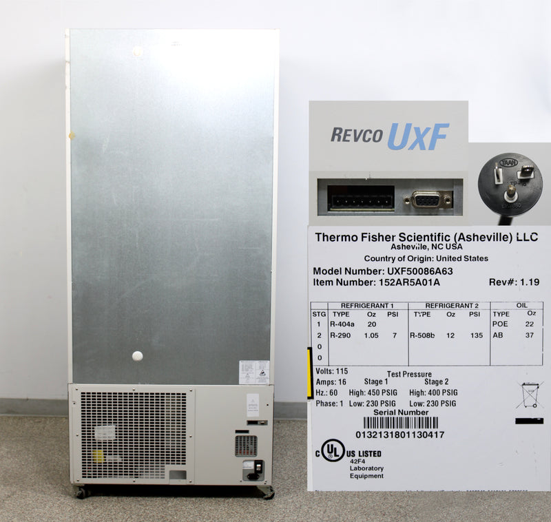 Thermo Revco UXF50086A63 UxF -86°C Upright ULT Ultra-Low Temperature Freezer
