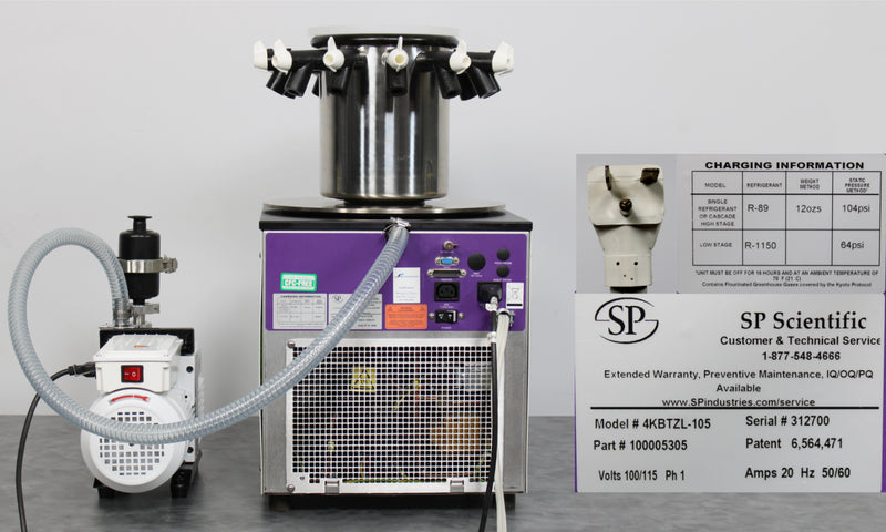 SP Scientific VirTis 4KBTZL-105 Freeze Dryer Lyophilizer w/ Manifold & Pump