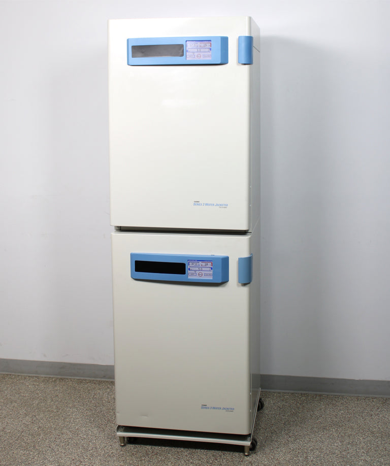 Thermo Forma 4110 Series 3 Water Jacketed CO2 Incubator Stack w/ Cart & Shelves