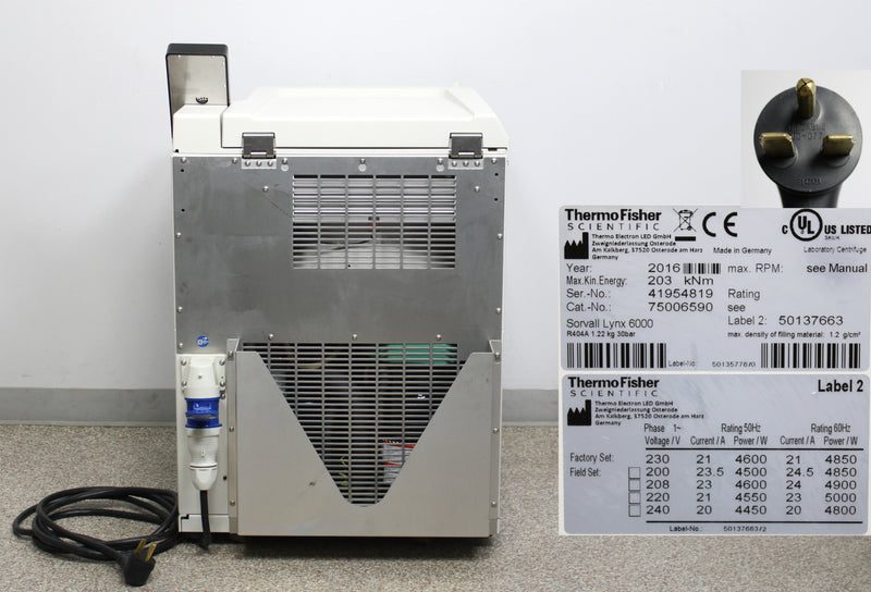 Thermo Sorvall Lynx 6000 Refrigerated Floor Centrifuge & Fiberlite F10-4x1000LEX