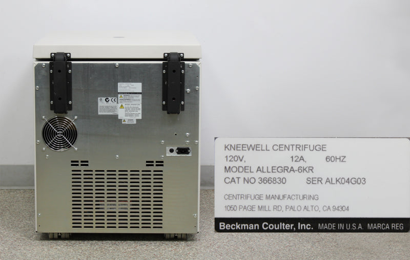 Beckman Allegra 6KR Kneewell Refrigerated Centrifuge 366830 with GH3.8 Rotor