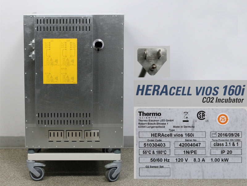 Thermo Scientific Heracell VIOS 160i Tri-Gas O2 CO2 Incubator 51030403 w/ Cart