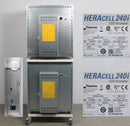 Thermo Scientific HERAcell 240i Double Stacked CO2 Incubators Back Panel, Name Plates with Serial Numbers and Voltage Requiremetns, Logos, Ports