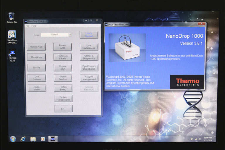 NanoDrop 1000 ND-1000 UV/Vis Spectrophotometer w/ Laptop & Software