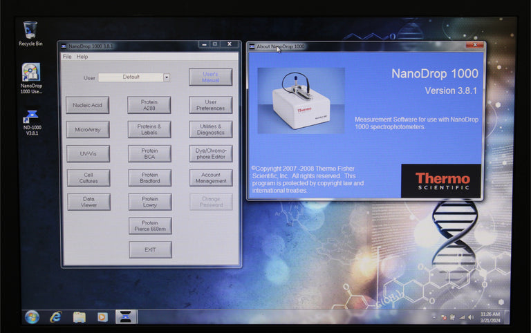 NanoDrop 1000 ND-1000 UV/Vis Spectrophotometer w/ Dell Laptop & Software