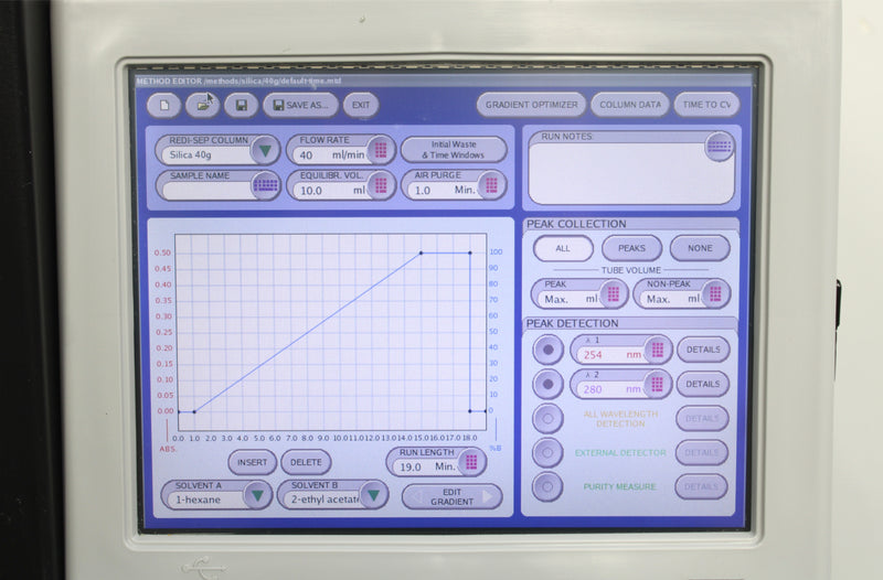 Teledyne Isco CombiFlash RF+ Automated Flash Chromatography 625230021 w/ 2 Racks