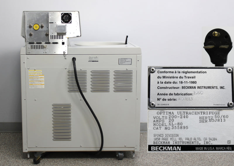 Beckman Optima XL-80 Refrigerated Floor Ultracentrifuge 355895