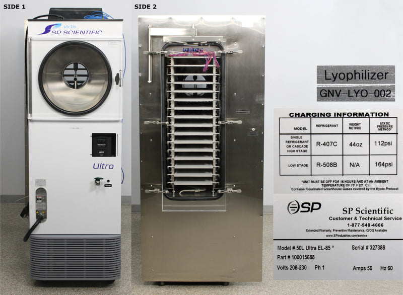 SP Scientific VirTis 50L Ultra EL-85°C Pilot Clean Room Freeze Dryer Lyophilizer