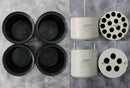 x4 Beckman Coulter SX4250 Rotor Buckets (392252), x2 Beckman Coulter Bucket Adapters (368333), x2 Beckman Coulter Bucket Adapters (392253)