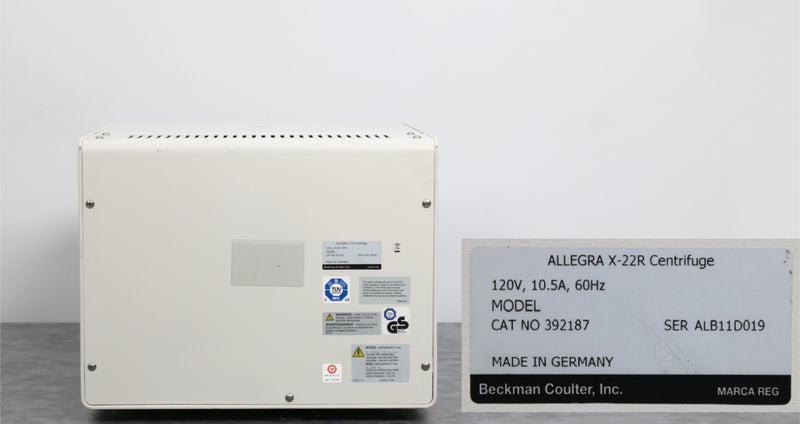 Beckman Coulter Allegra X-22R Refrigerated Benchtop Centrifuge w/ SX4250 Rotor