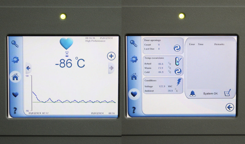 Thermo Revco UxF -86°C UXF50086A Upright ULT Ultra-Low Temperature Freezer Control Screen