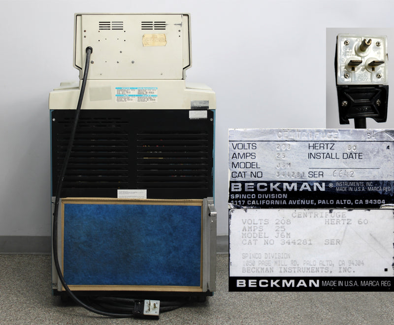 Beckman J6M Refrigerated Floor Centrifuge 344281 with JS-4.2 Rotor & Buckets