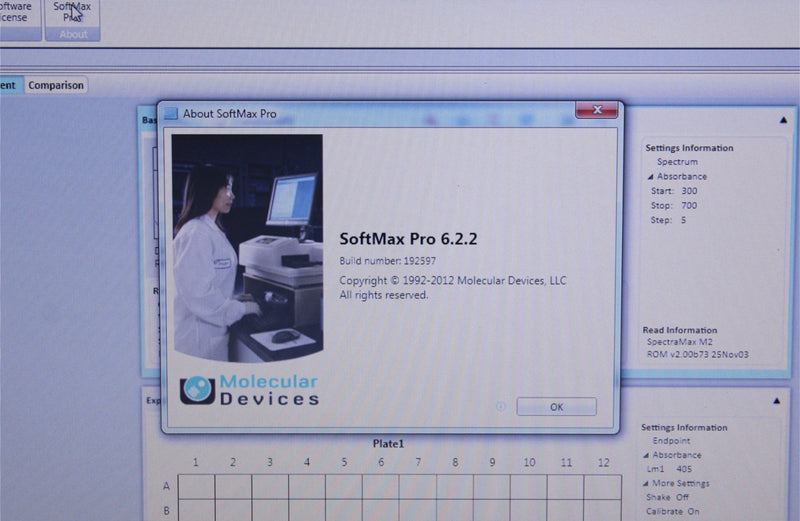 Molecular Devices SpectraMax M2 Multimode Cuvette Microplate Reader with Laptop