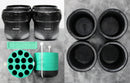 x4 Beckman GH-3.8/GH-3.8A Rotor Buckets and x2 Beckman Bucket Adapters (green 349950)