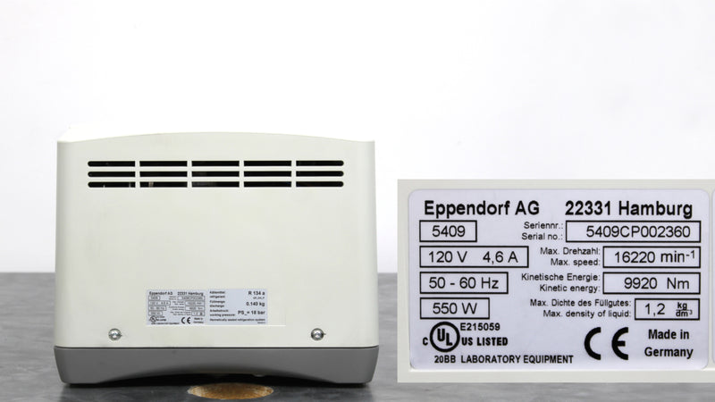 Eppendorf 5427R Refrigerated Microcentrifuge with F-45-30-11 Fixed-Angle Rotor