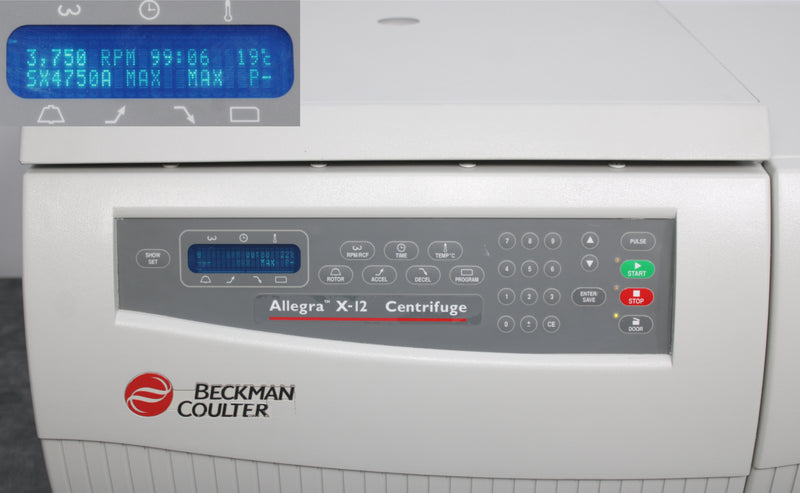 Beckman Coulter Allegra X-12 Benchtop Centrifuge 392472 with SX4750A Rotor