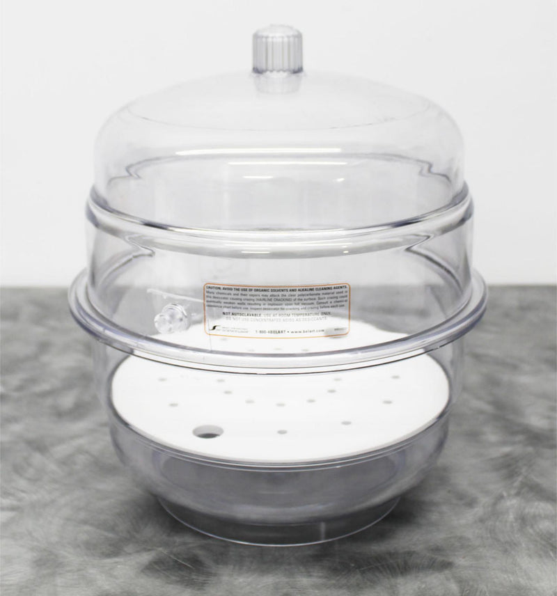 Bel-Art SP Scienceware 999320237 Desiccator Clear Polycarbonate Top and Bottom