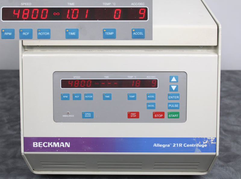 Beckman Allegra 21R Refrigerated Benchtop Centrifuge 367570 with S4180 Rotor