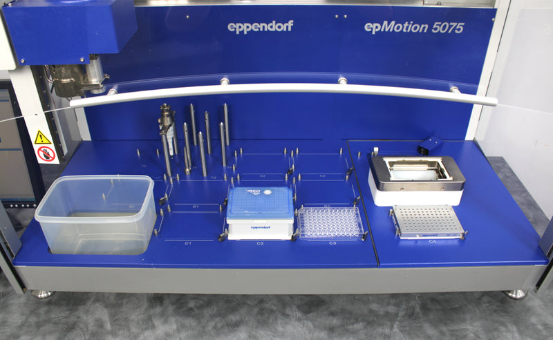 Eppendorf epMotion 5075 Liquid Handler w/ Gripper Dispensing Tools & PC epBlue