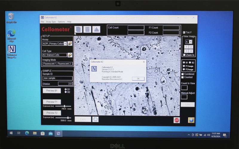 Nexcelom Cellometer K2 Image Cytometer Automated Cell Counter with Laptop