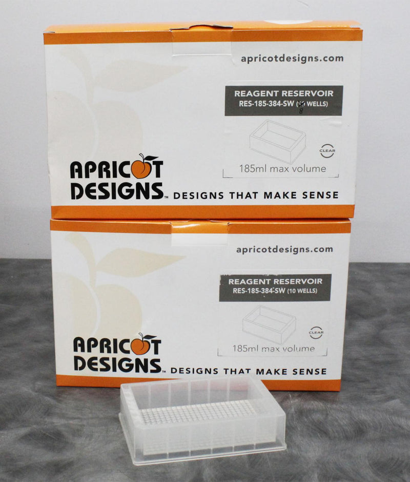 Lot of 4 Boxes Apricot Designs Clear Reagent Reservoirs RES-185-384-SW