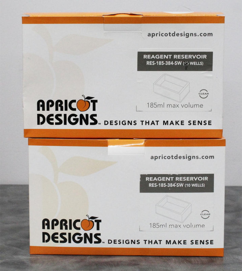 Lot of 4 Boxes Apricot Designs Clear Reagent Reservoirs RES-185-384-SW