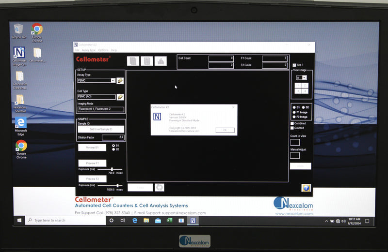 Nexcelom Cellometer K2 Image Cytometer Automated Cell Counter and Laptop