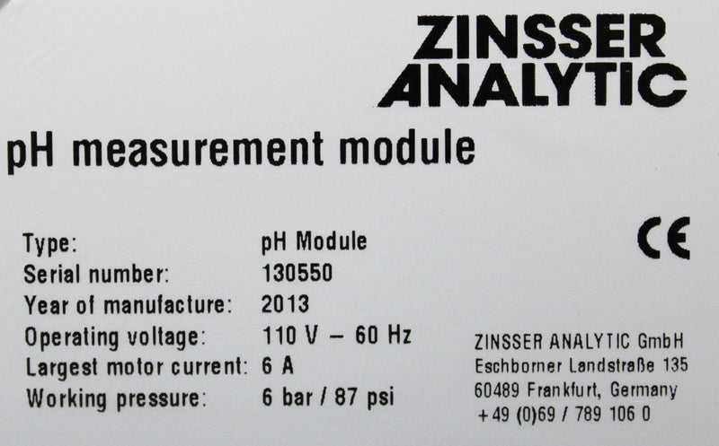 Zinsser Analytic pH Measurement Module 110V