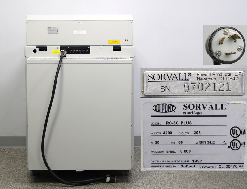 DuPont Sorvall RC-3C Plus High-Capacity Refrigerated Floor Centrifuge and Rotor