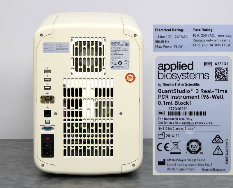 Applied Biosystems QuantStudio 3 Real-Time PCR A28131 with 96-Well 0.1ml Block