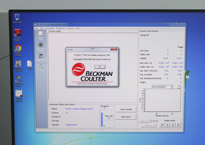 Beckman Coulter Vi-CELL XR 383556 Trypan Blue Cell Viability Analyzer