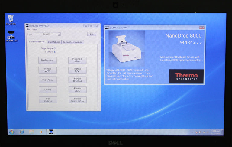 Thermo Scientific NanoDrop 8000 UV-Vis Spectrophotometer with Laptop & Software