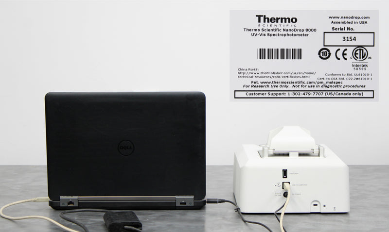 Thermo Scientific NanoDrop 8000 UV-Vis Spectrophotometer with Laptop & Software