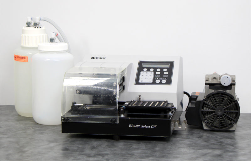 BioTek ELx405 Select CW ELX405UCWSMF Microplate Washer and Vacuum Pump