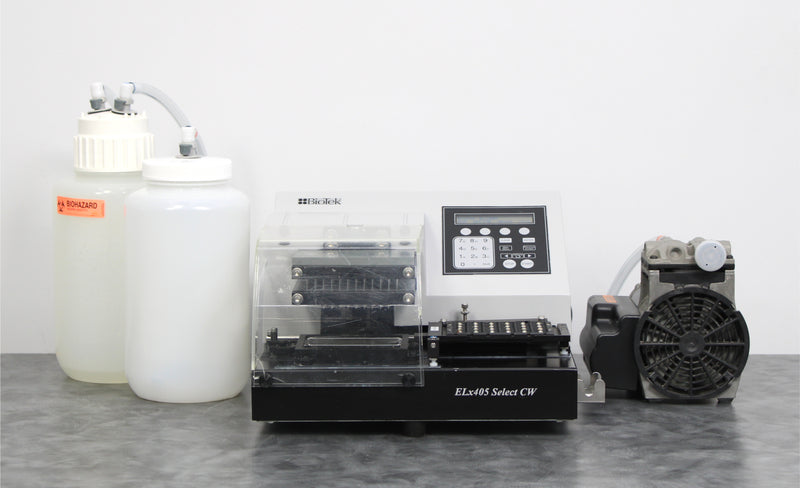 BioTek ELx405 Select CW ELX405UCWSMF Microplate Washer and Vacuum Pump