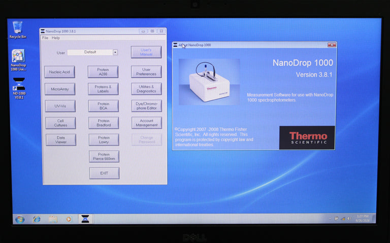 NanoDrop 1000 UV/Vis Spectrophotometer ND-1000 w/ Laptop & Software