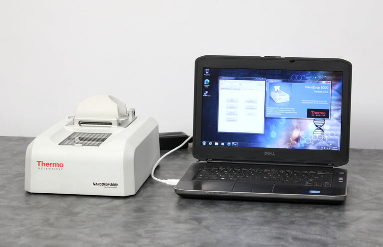 Thermo Scientific NanoDrop 8000 UV-Vis Spectrophotometer w/ Laptop & Software