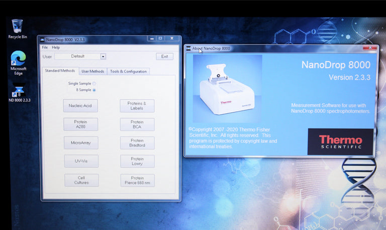 Thermo Scientific NanoDrop 8000 UV-Vis Spectrophotometer w/ Laptop & Software