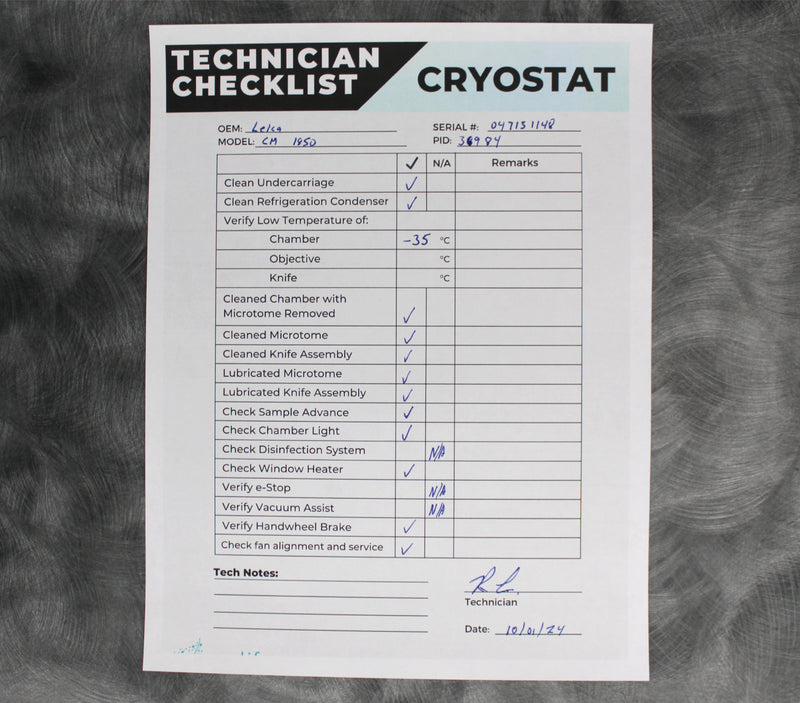 Leica CM1850-3-1 Cryostat Microtome 047131148 with Blade Holder